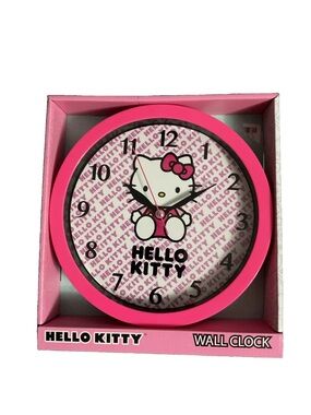 Hello Kitty Hot Pink Character Wall Analog Battery Operated Round Clock